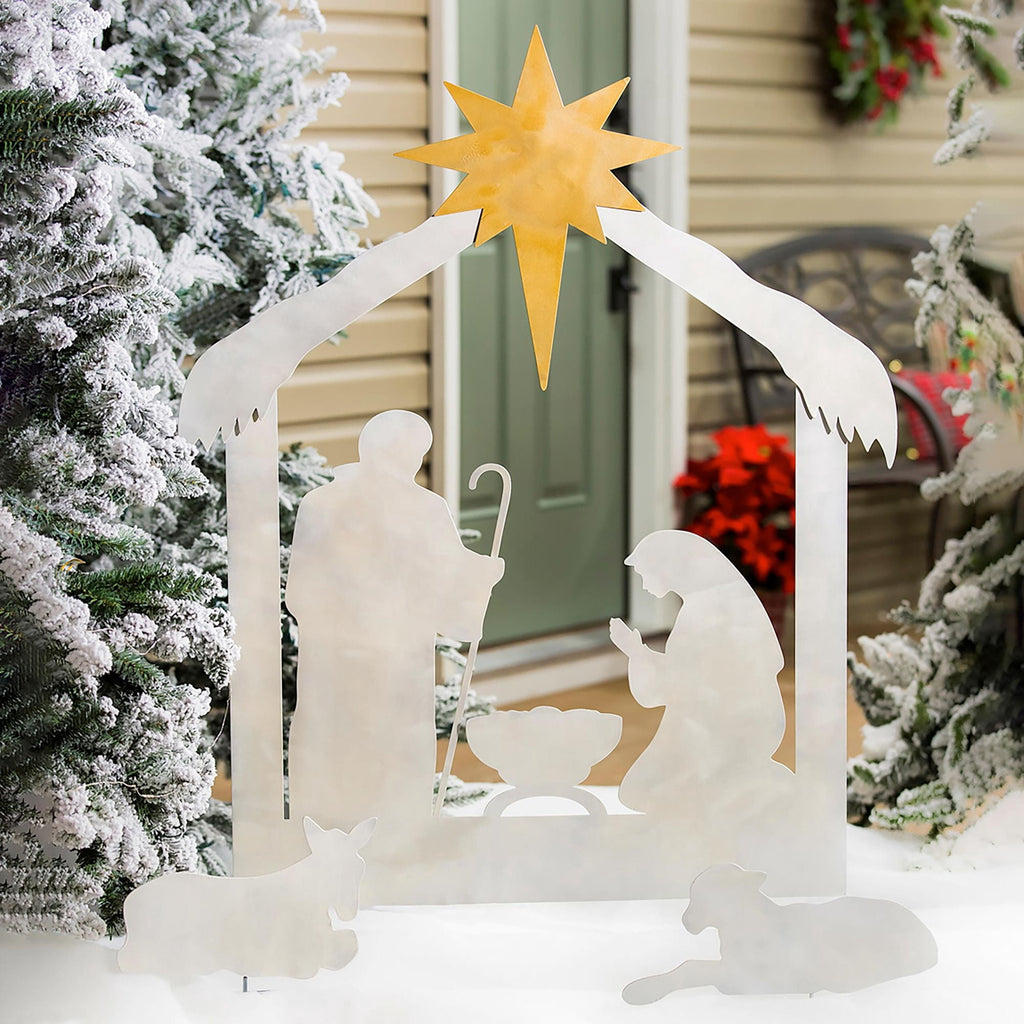 Evergreen Garden 3-pc Nativity Laser Cut Metal Yard Scene