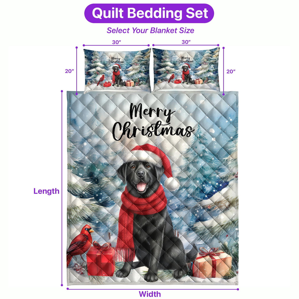 Merry Christmas French Bulldog Enjoys Woofmas Winter Xmas Holiday Quilt Bedding Set Dog Lover Gifts 1 Blanket Bed Cover 2 Pillowcases - 02022