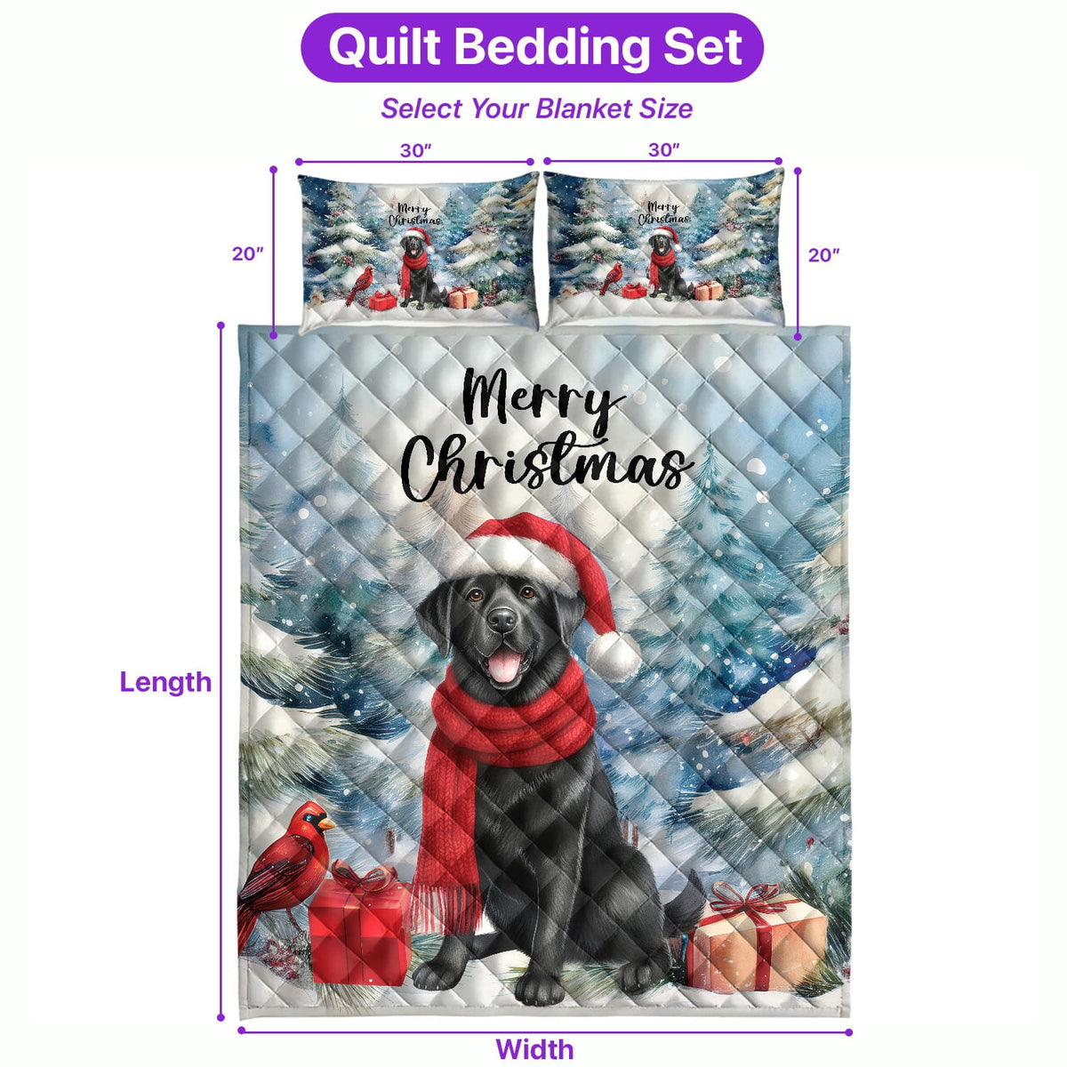 Merry Christmas French Bulldog Enjoys Woofmas Winter Xmas Holiday Quilt Bedding Set Dog Lover Gifts 1 Blanket Bed Cover 2 Pillowcases - 02022