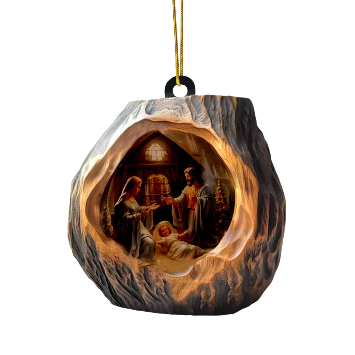 Xuniizn Nativity Ornaments, Christmas Nativity Scene Ornaments Acrylic Christmas Tree Decorations for Xmas Tree, Home, Office, Hanging Ornament, Religious Gifts, Party Decor, Christmas Decorations