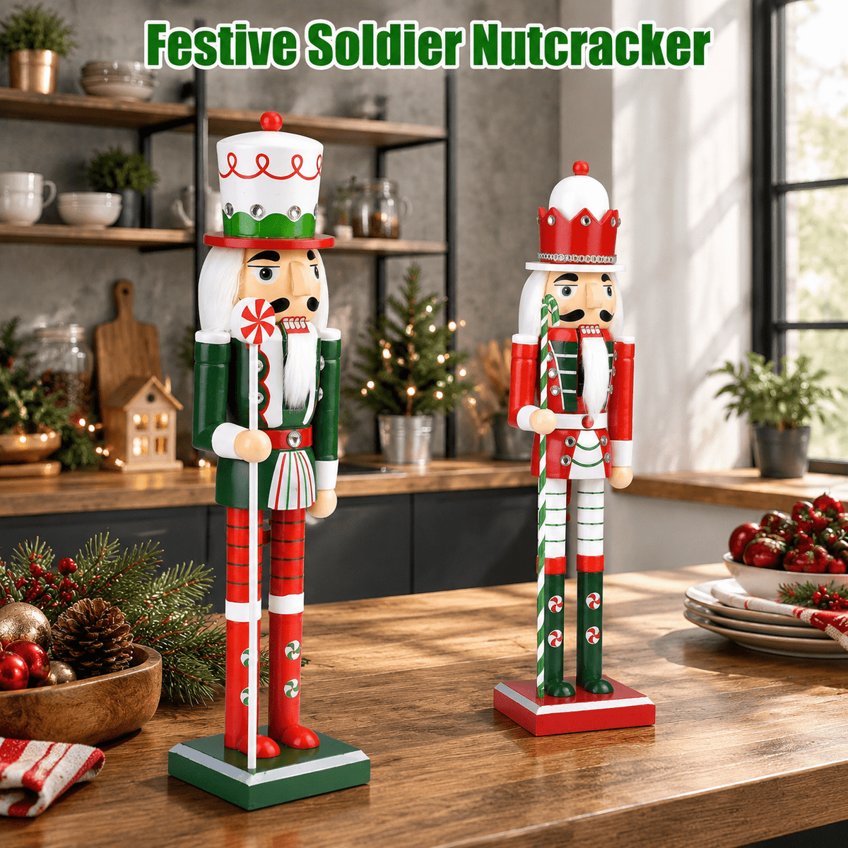Red 15 Inch Christmas Soldier Nutcracker Figure Holiday Decor