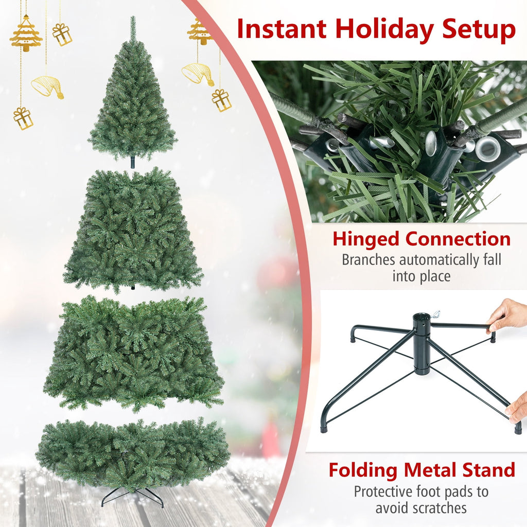 Costway 4 FT Pre-Lit Artificial Christmas Tree with 296 Dense Branch Tips, 100 LED Lights