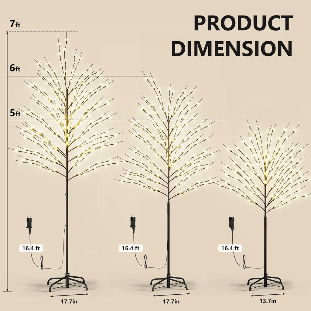 ABORON Christmas Decoration Ball Lights, Pre-Lit Hanging Foldable Xmas Light Ball with 8 Lighting Modes for Outdoor Holiday Lights Decor -16.5" 3 Pk