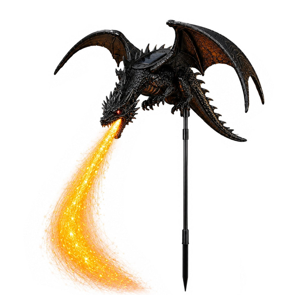 2027 New Solar Dragon Fire Garden Light, 30" Dragon Flame Solar Light, Dragon Garden Stake Outdoor Decor