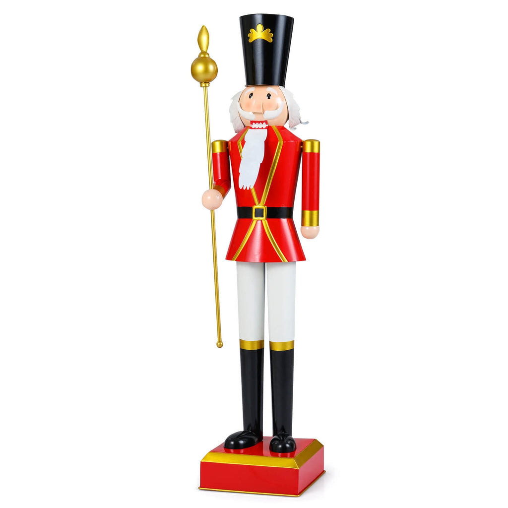Costway 4’ Christmas Nutcracker with High Hat & Beautiful Scepter, Uniform & Boots for Yard Gold