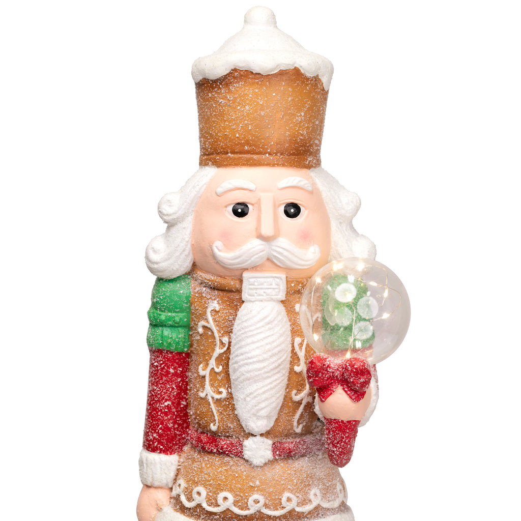 Northlight LED Lighted Christmas Gingerbread Nutcracker - 27" - Brown and White