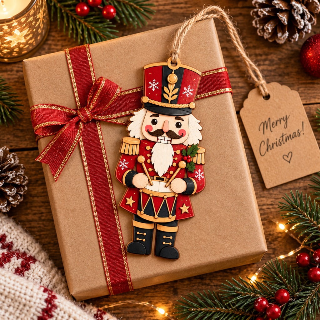 Wooden Ornament Christmas Nutcracker Drummer