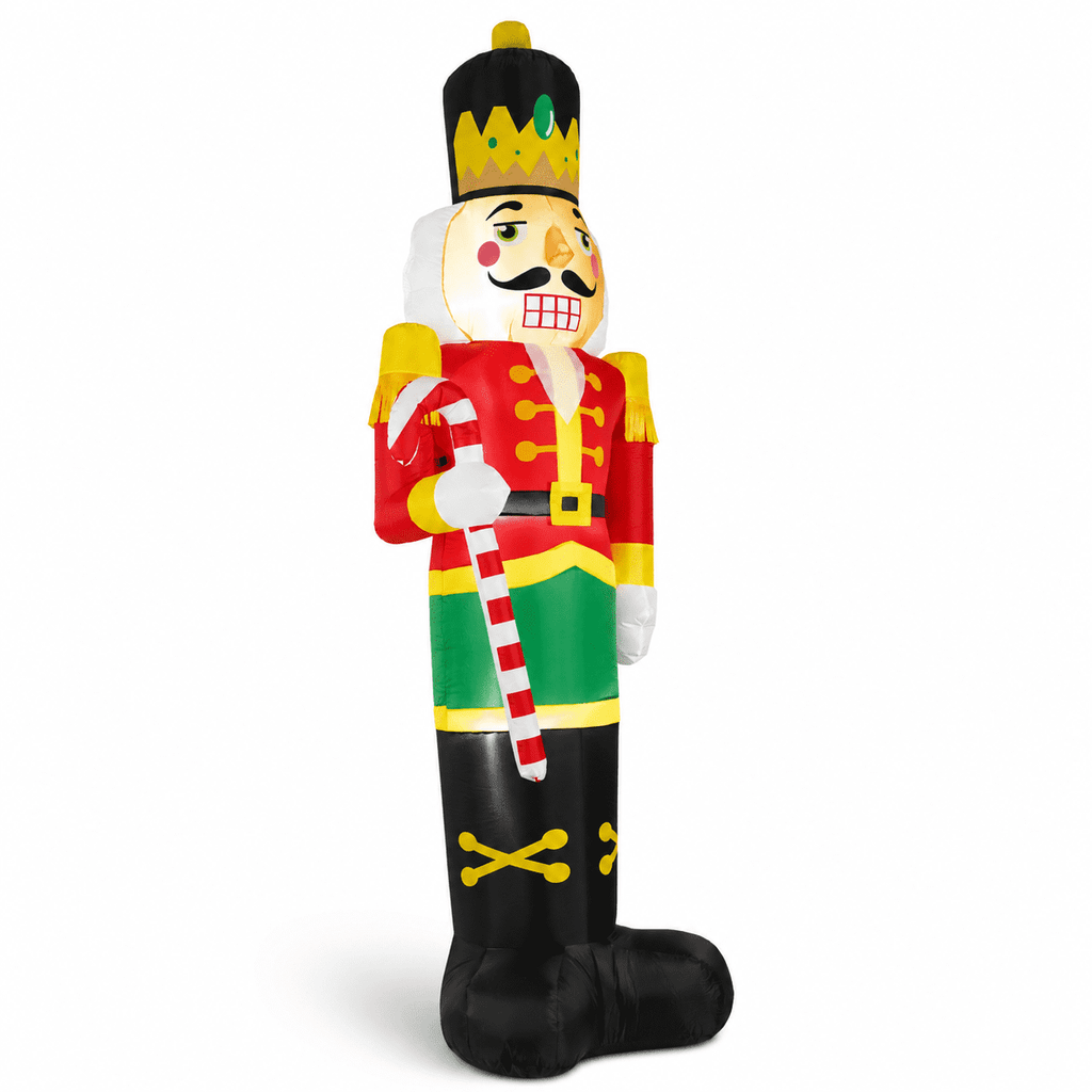 Yexmas 12FT Christmas Inflatable Nutcracker Soldier, Blow Up Yard Xmas Decor with LED Light&Candy Cane for Holiday Party Lawn Garden Outdoor Decor