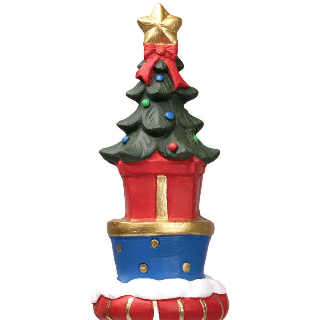 LED Lighted Nutcracker Soldier with Christmas Tree - 29" - Blue and Red