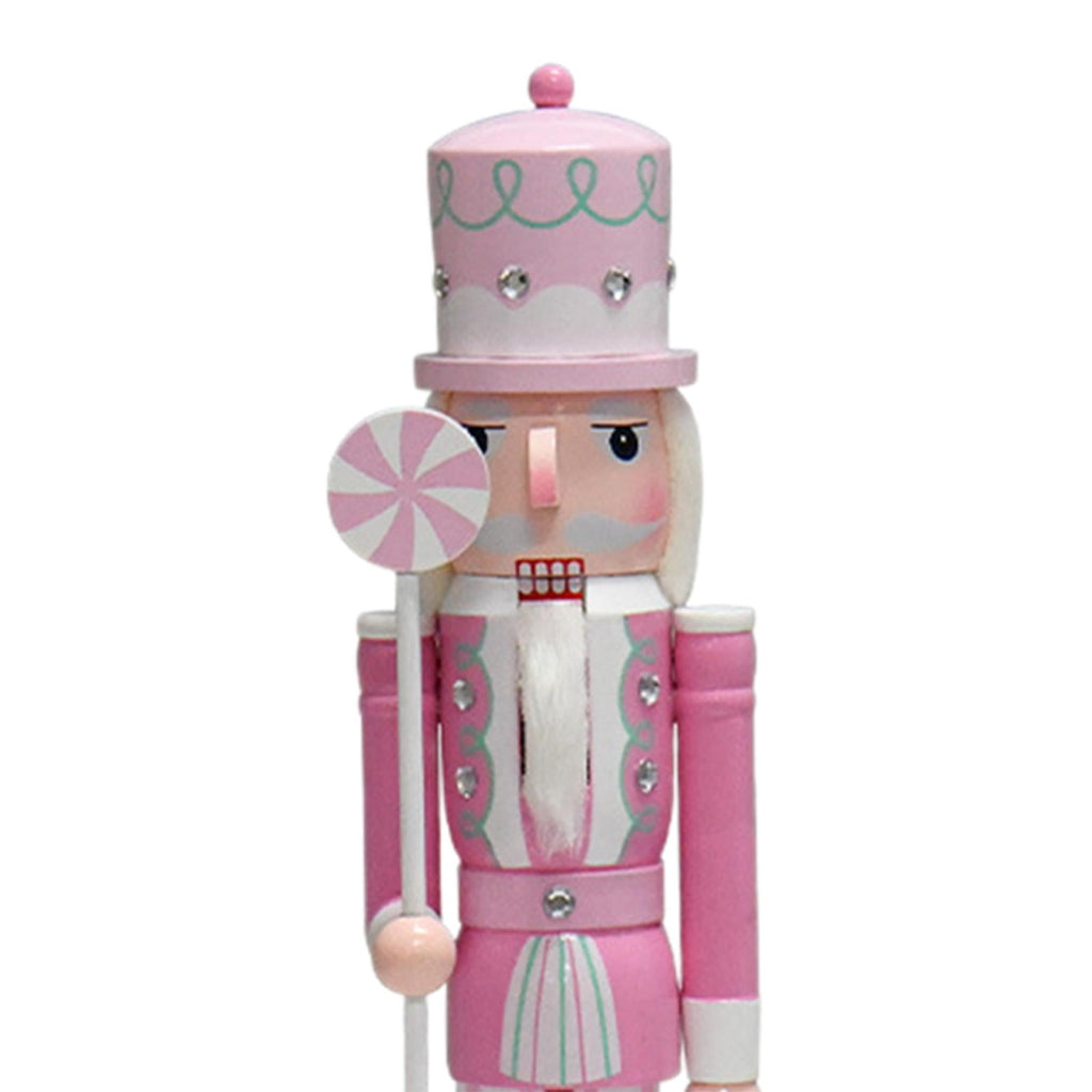 QSTDGVPW Nutcracker Figurine Christmas Decorations Desk Ornament Crafts Table Centerpiece Pink