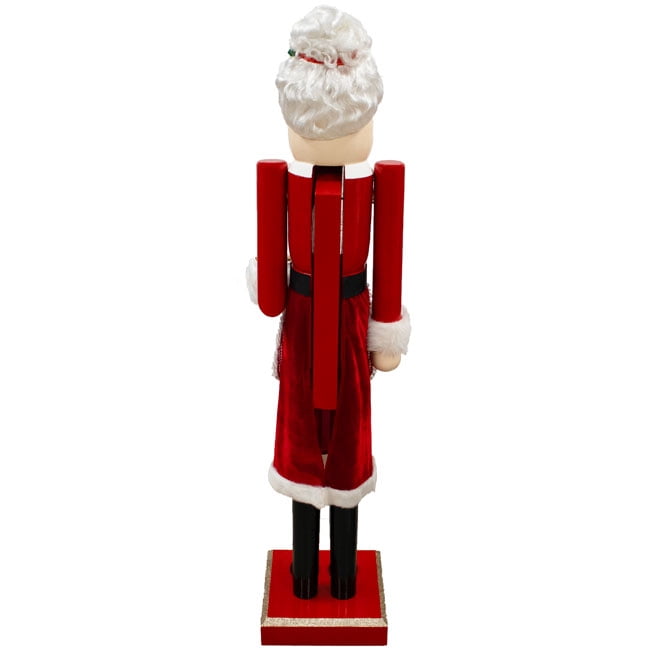 Giant Mrs. Claus Nutcracker Statue - Large 5' Wooden Christmas Decor - Lifesize Holiday Figurine with Cookies & Glasses - Classic Indoor/Outdoor Christmas Display for Front Porch or Living Room