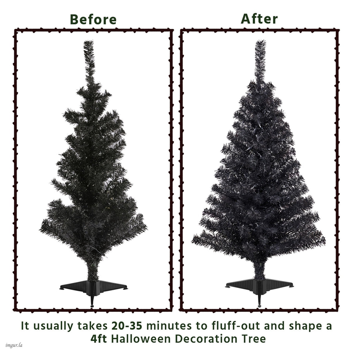 Alden Design 4FT Artificial Pre-lit Christmas Fir Tree with Foldable Stand,70 LED Warm Lights,Black