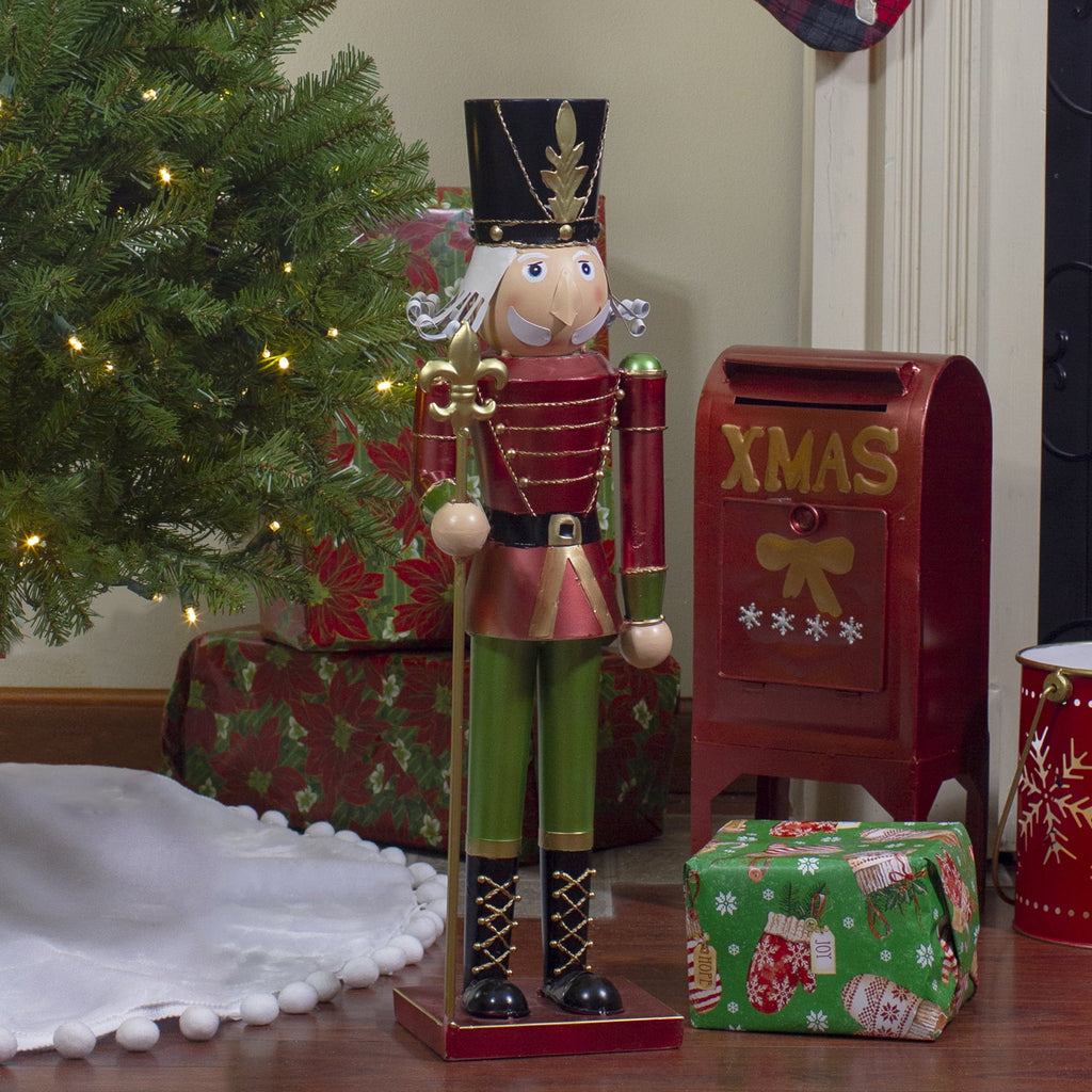 Northlight 23.75" Red and Green Metal Nutcracker Soldier Christmas Decoration