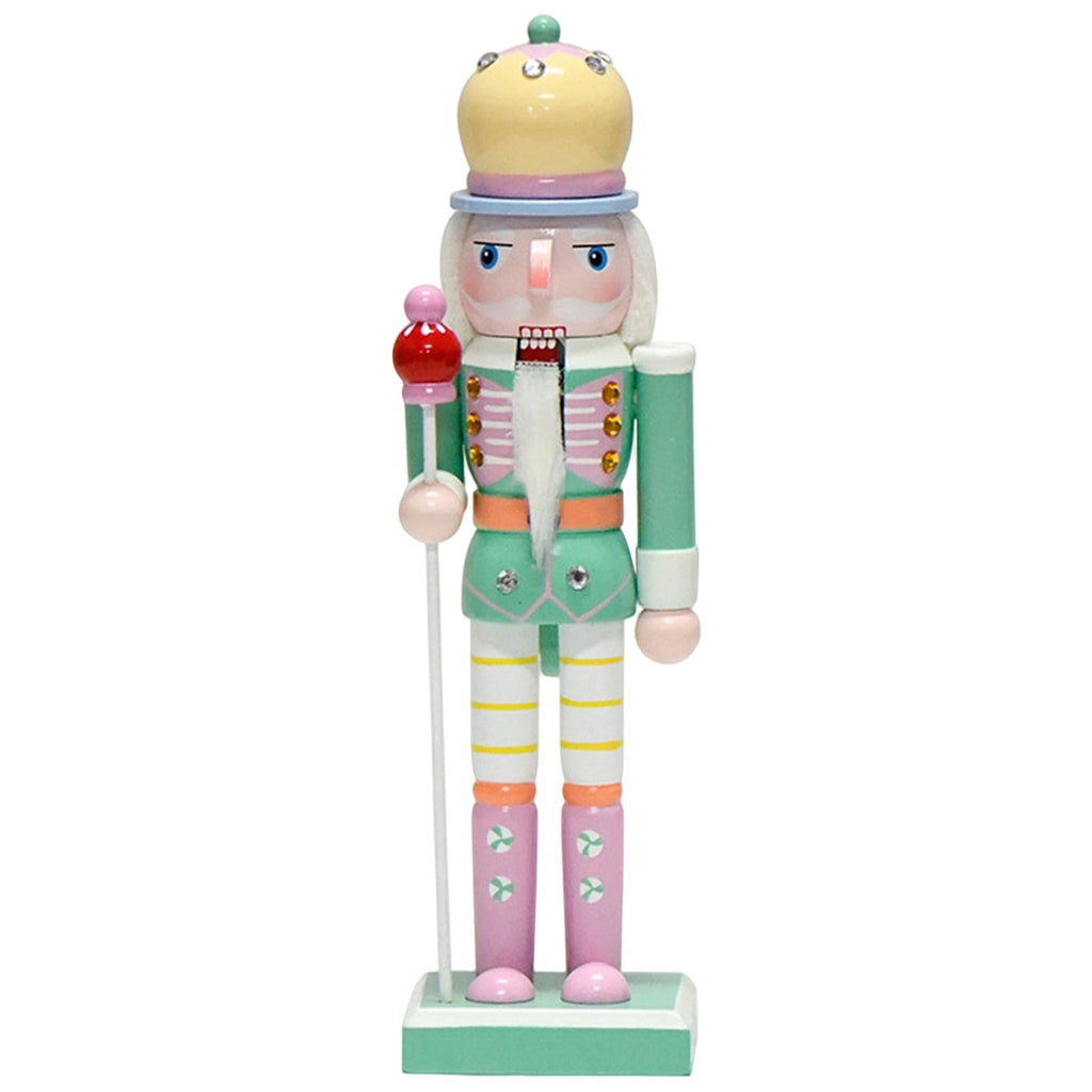Wooden Nutcracker Soldier Figurine 4-Piece Set, Christmas Tabletop Decor for Mantel Shelf Window Holiday Home Decoration 14.96"