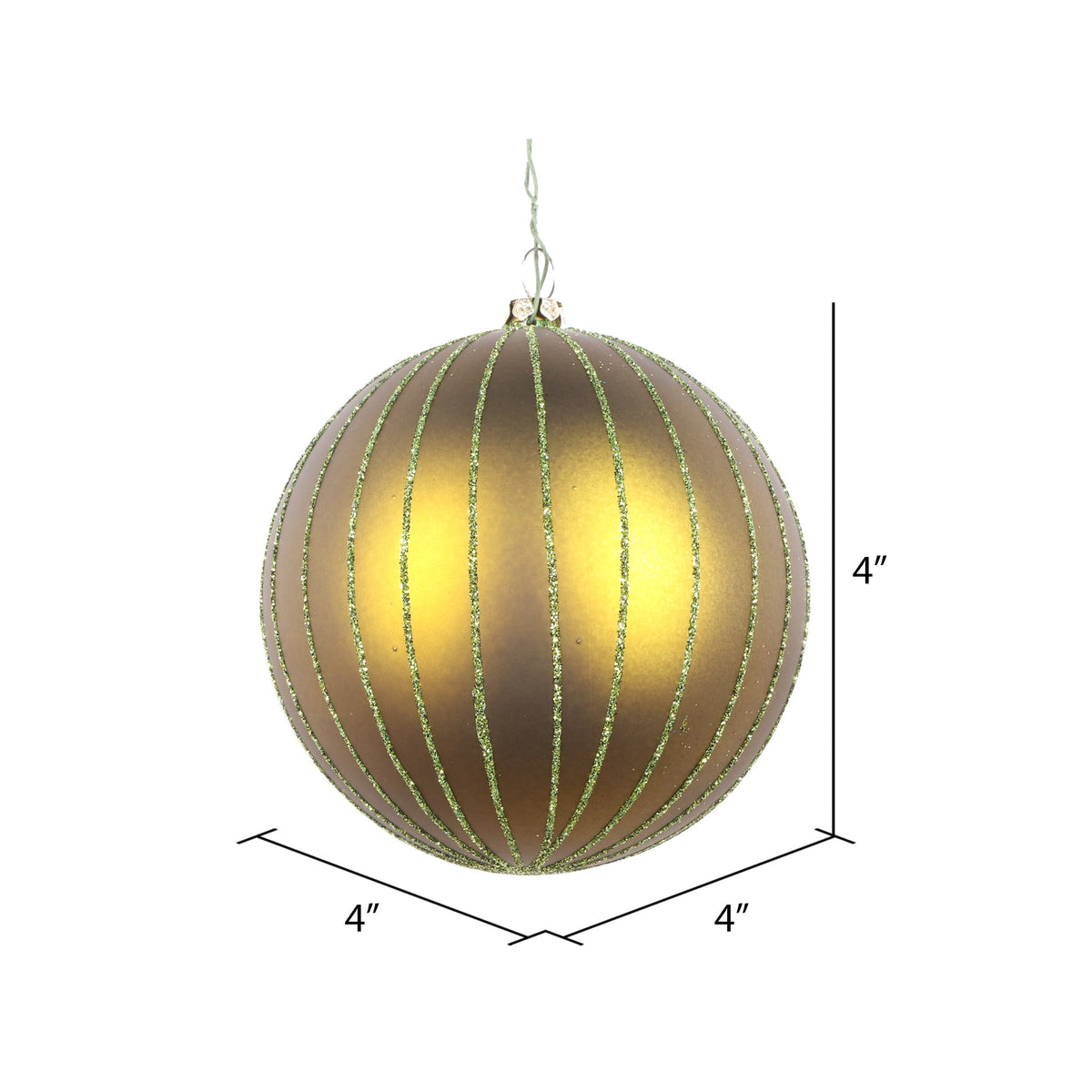 Vickerman 6" Rose Gold Matte Glitter Ball Christmas Ornament, 2 pieces per bag