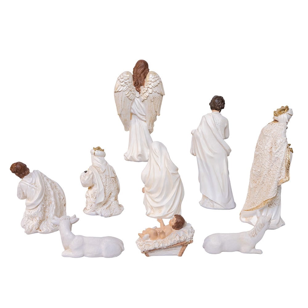 Kurt Adler 2-8.25-Inch Nativity Table Piece, 10-Piece Set