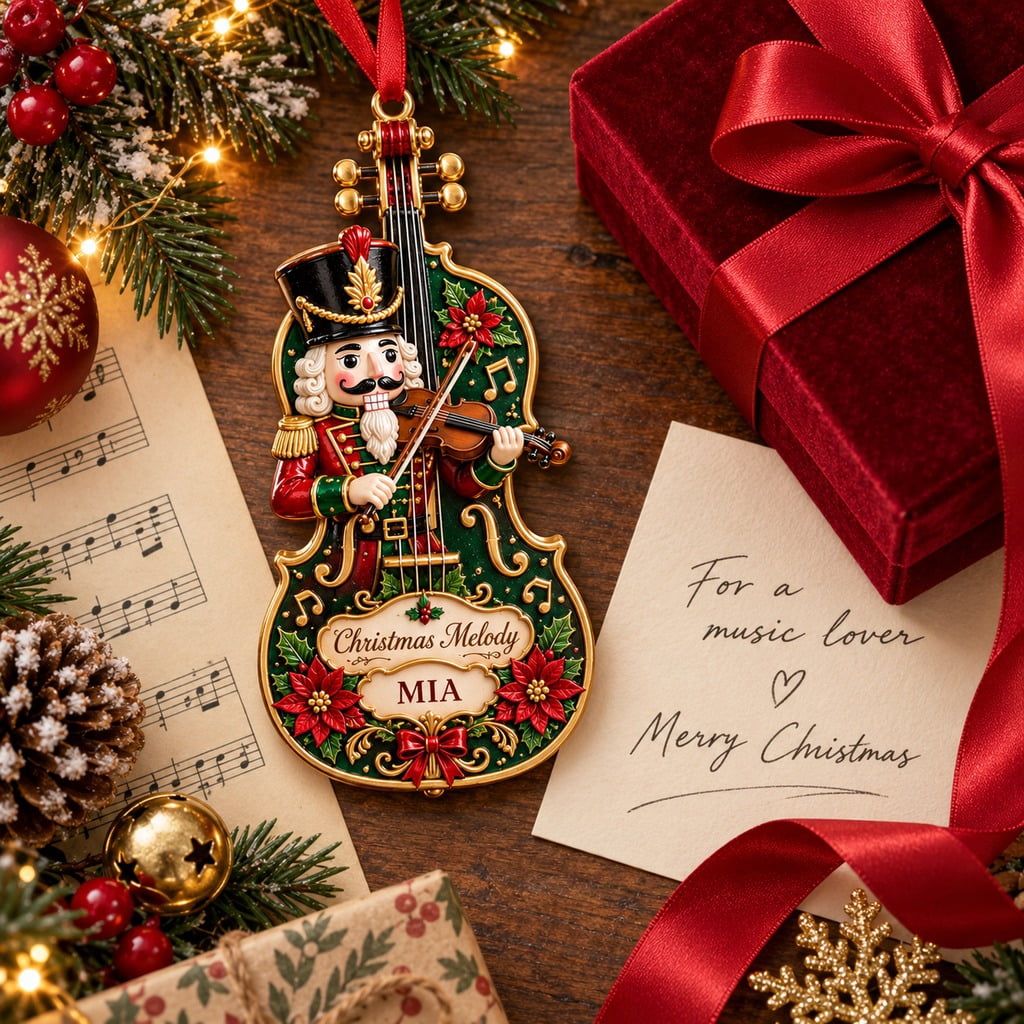 Personalized Christmas Ornament Nutcracker Violinist for Music Lovers