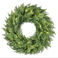 My Texas House Pre-Lit Cypress Artificial Christmas Wreath, Green, 24"