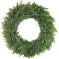 24 Inch Christmas Pine Cypress Wreath - Christmas Wreaths for Front Door, Real Touch Artificial Green Faux Xmas Wreaths for Home Indoor Outdoor Decor