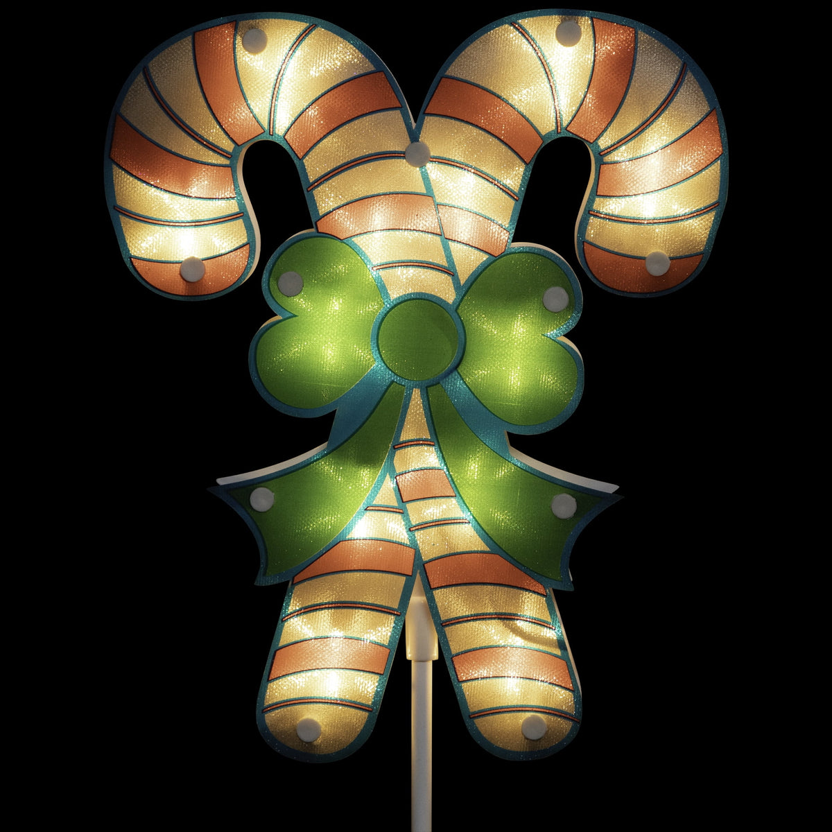 Northlight Lighted Holographic Candy Cane Outdoor Christmas Pathway Markers - 25.5" - Set of 3