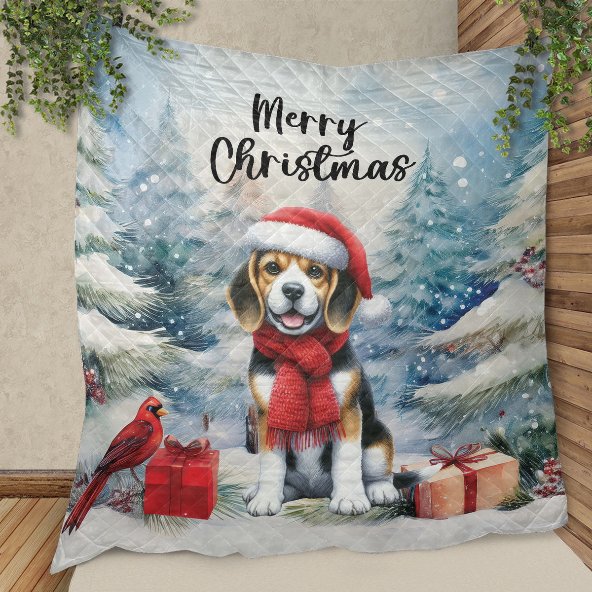 Merry Christmas French Bulldog Enjoys Woofmas Winter Xmas Holiday Quilt Bedding Set Dog Lover Gifts 1 Blanket Bed Cover 2 Pillowcases - 02022