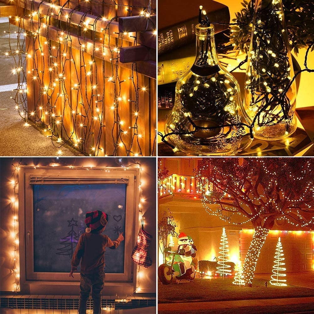 Rirool 2-Pack Solar Christmas Lights 100LED 39ft Waterproof Multicolor String Lights with 8 Modes for Gardens, Wedding, Party, Christmas Tree, Xmas Outdoor Decorations