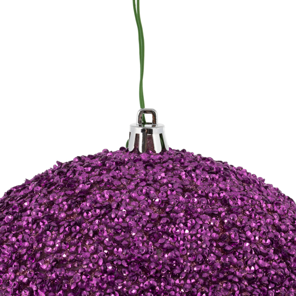 Vickerman 6" Turquoise Beaded Ball Ornament, 4 per Bag