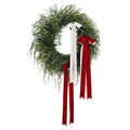 Evergreen Artificial Christmas Wreath with Bows, Green/Red/White, 24", by Holiday Time