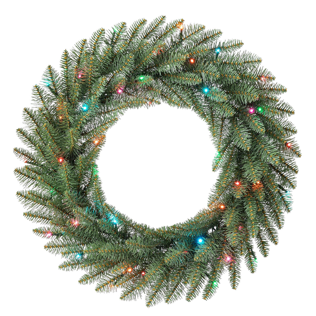 Pre-Lit Battery-Operated Milford LumaDazzle Artificial Christmas Wreath, Green, 24", by Holiday Time
