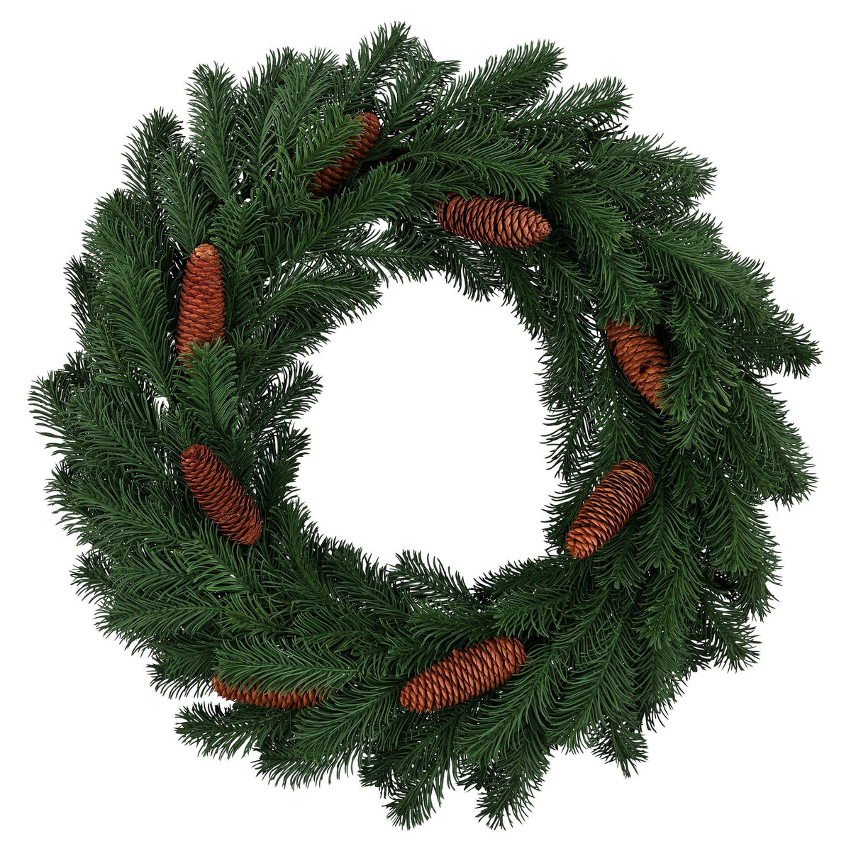 Natural Feel Western Artificial Christmas Wreath with Pinecones, Green, 24", by Holiday Time