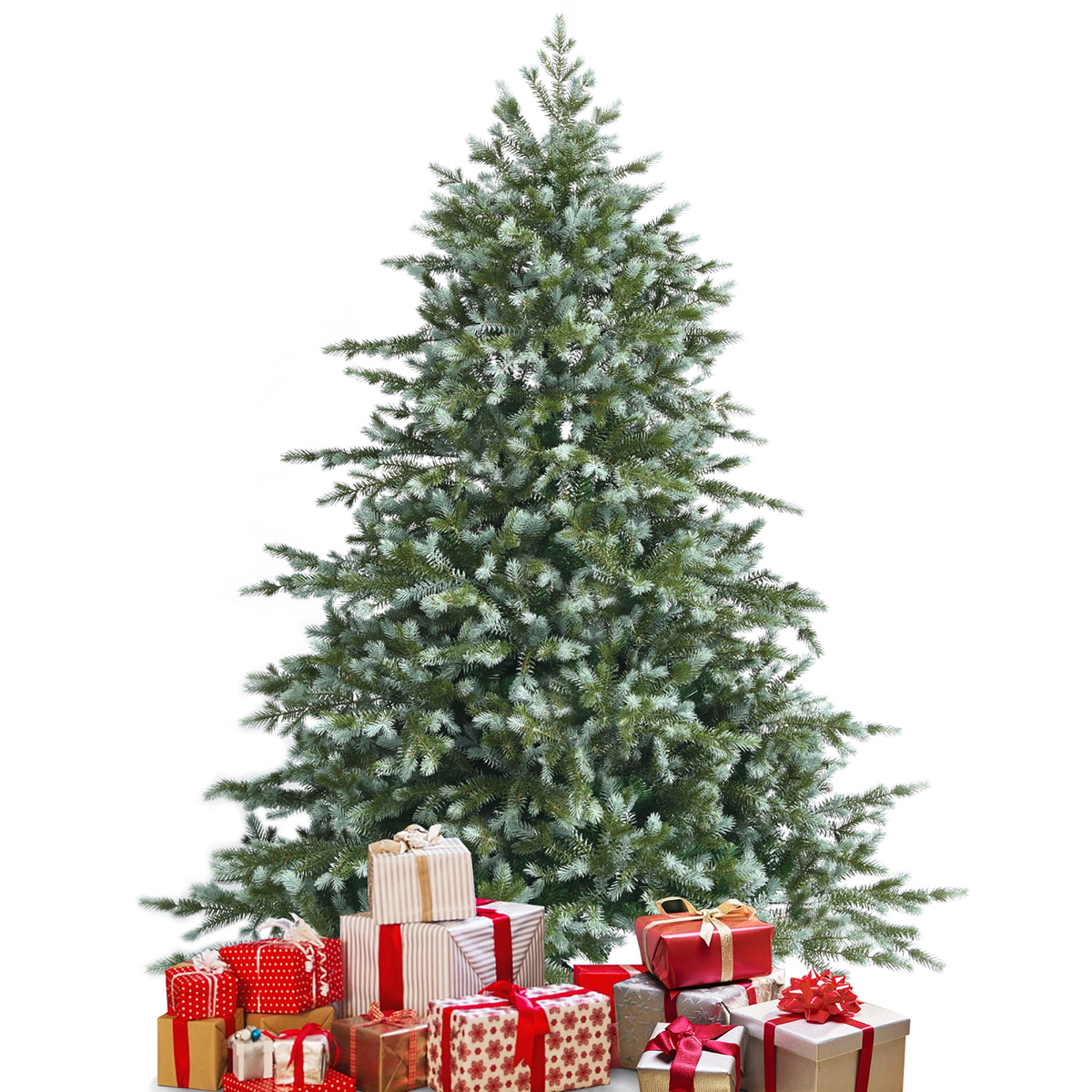 Costway 7ft Artificial Christmas Spruce Hinged Tree w/ 1260 Mixed PE & PVC Tips