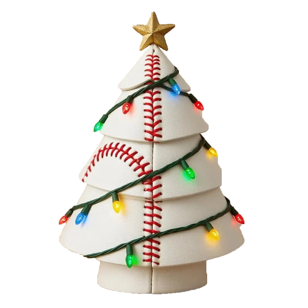 Football Theme Mini Christmas Trees with Lights, Tabletop Small Christmas Tree Ornaments Lighted, Xmas Tree with LED Lights for Desk Table Top Party Festival Sports Theme Decorations