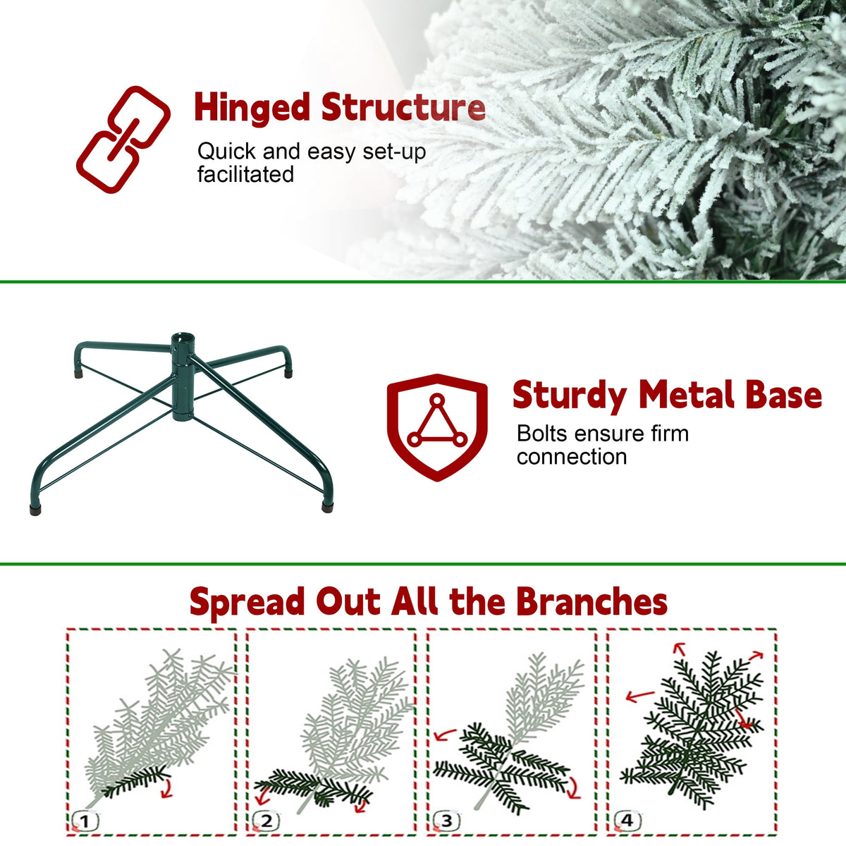 Bringstar 6FT Pre-Lit Pencil Christmas Tree,Green Artificial Xmas Trees, 150 LED Warm White Lights