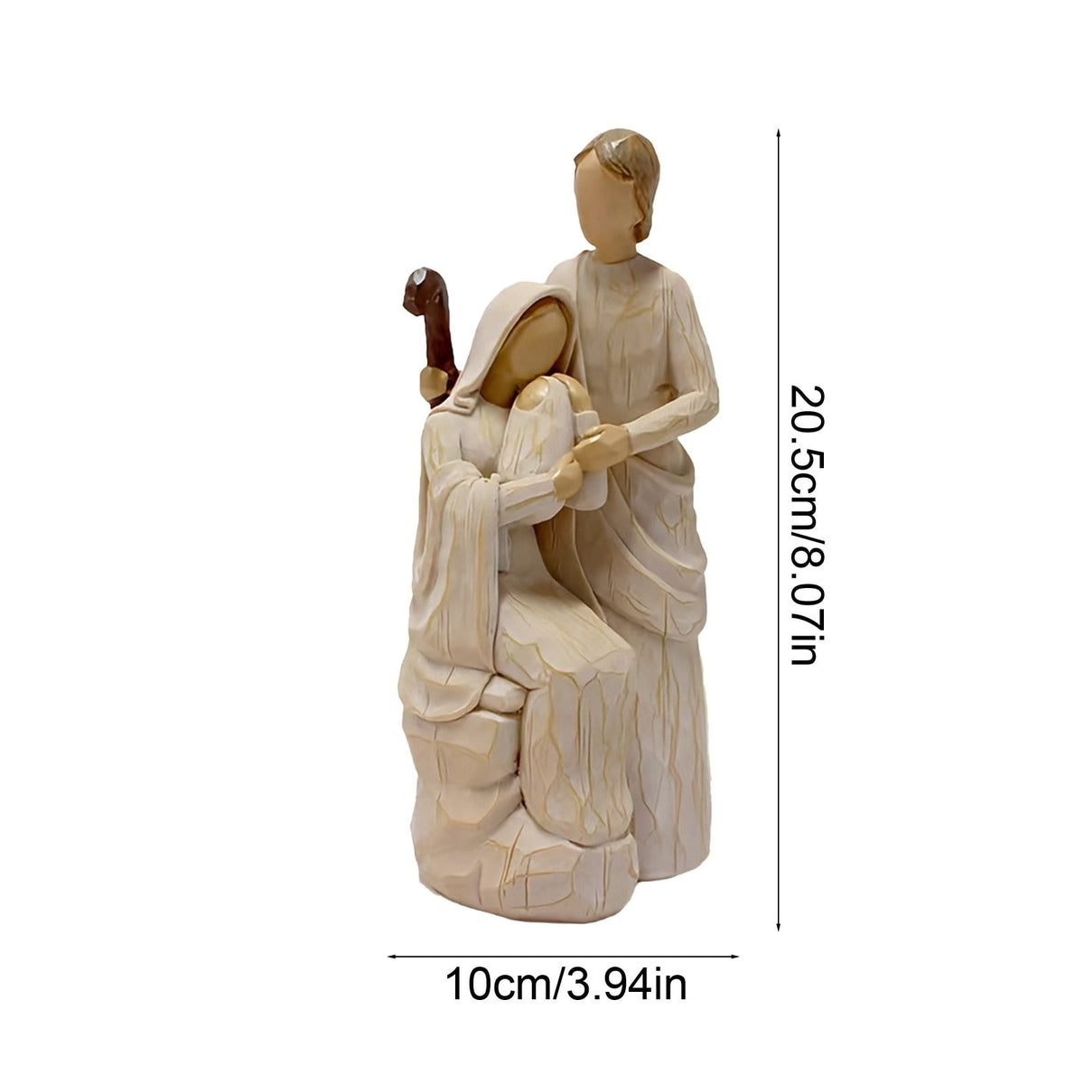 Nativity Set Indoor, Jesus Figure Nativity Scene, Handcrafted Resin Statue of Virgin Mary Holding Baby Jesus with Joseph
