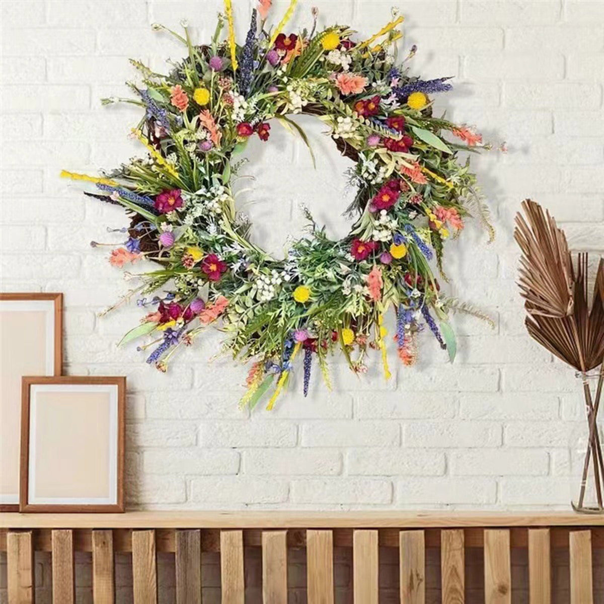 Texas Wildflower Wreath Spring And Summer Wreath Home Patio Door Hanging Decoration Dried Flowers Wreath Home Decor