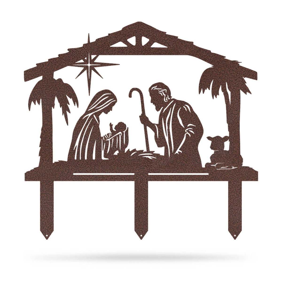 RealSteel: Nativity Scene Garden Art - Metal Christmas Yard Décor for Outdoor Display (B-24x22)