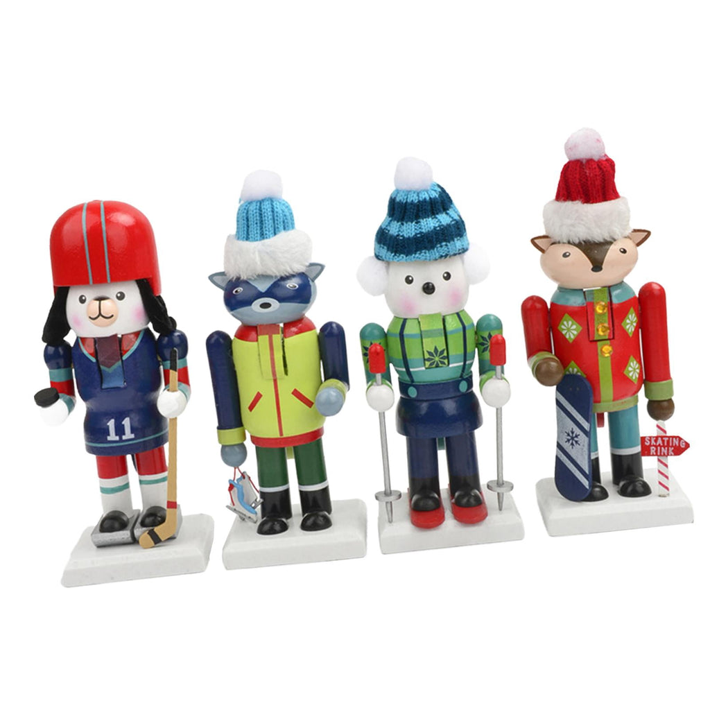 4x Wooden Christmas Nutcracker Kids Toys Festivals Props Christmas Decoration
