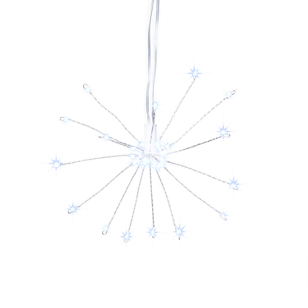 Indoor/Outdoor 6-Count LED 8-Function Starburst Christmas String Lights, Warm White, Transparent Wire, 7.5', by Holiday Time