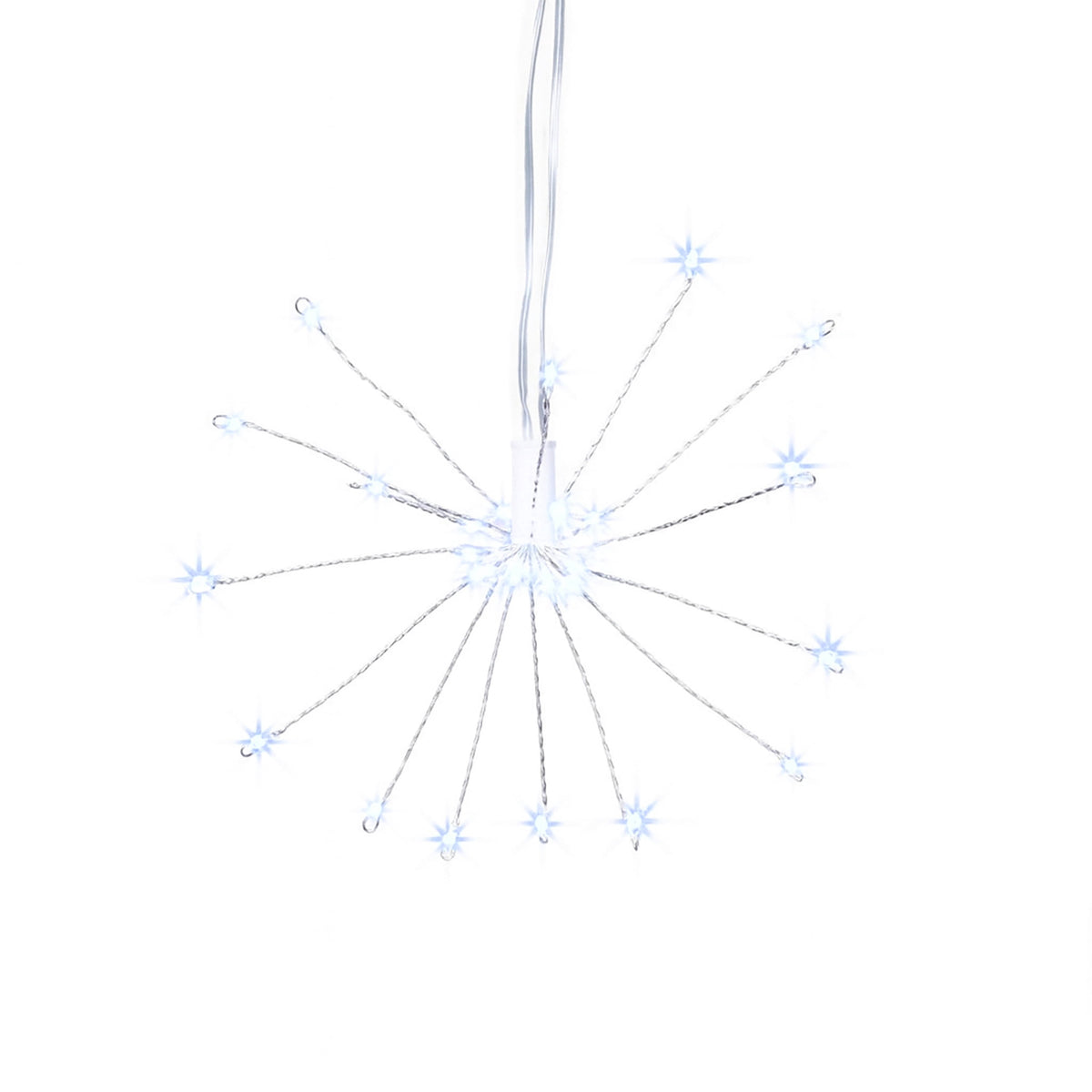 Indoor/Outdoor 6-Count LED 8-Function Starburst Christmas String Lights, Warm White, Transparent Wire, 7.5', by Holiday Time