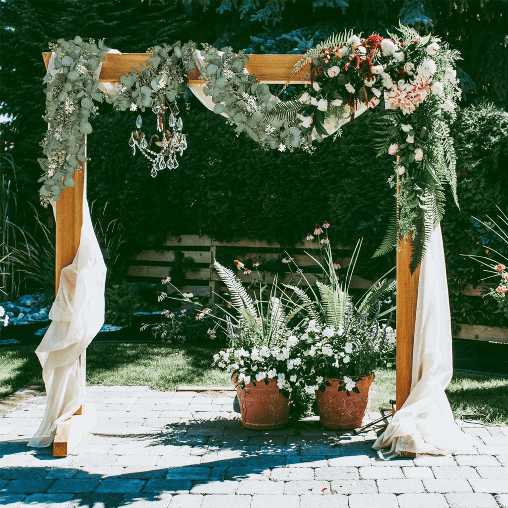Scidweet Christmas Eucalyptus Garland, 2 Pcs 6.56 FT Artificial Greenery Garland Silver Dollar Leaves Boxwood Vines with White Buds for Home Wedding Party Table Mantle Xmas Decor