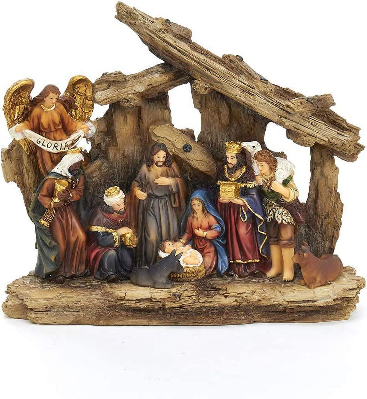 Kurt Adler 7-Inch Resin Nativity Table Piece, 11 Piece Set