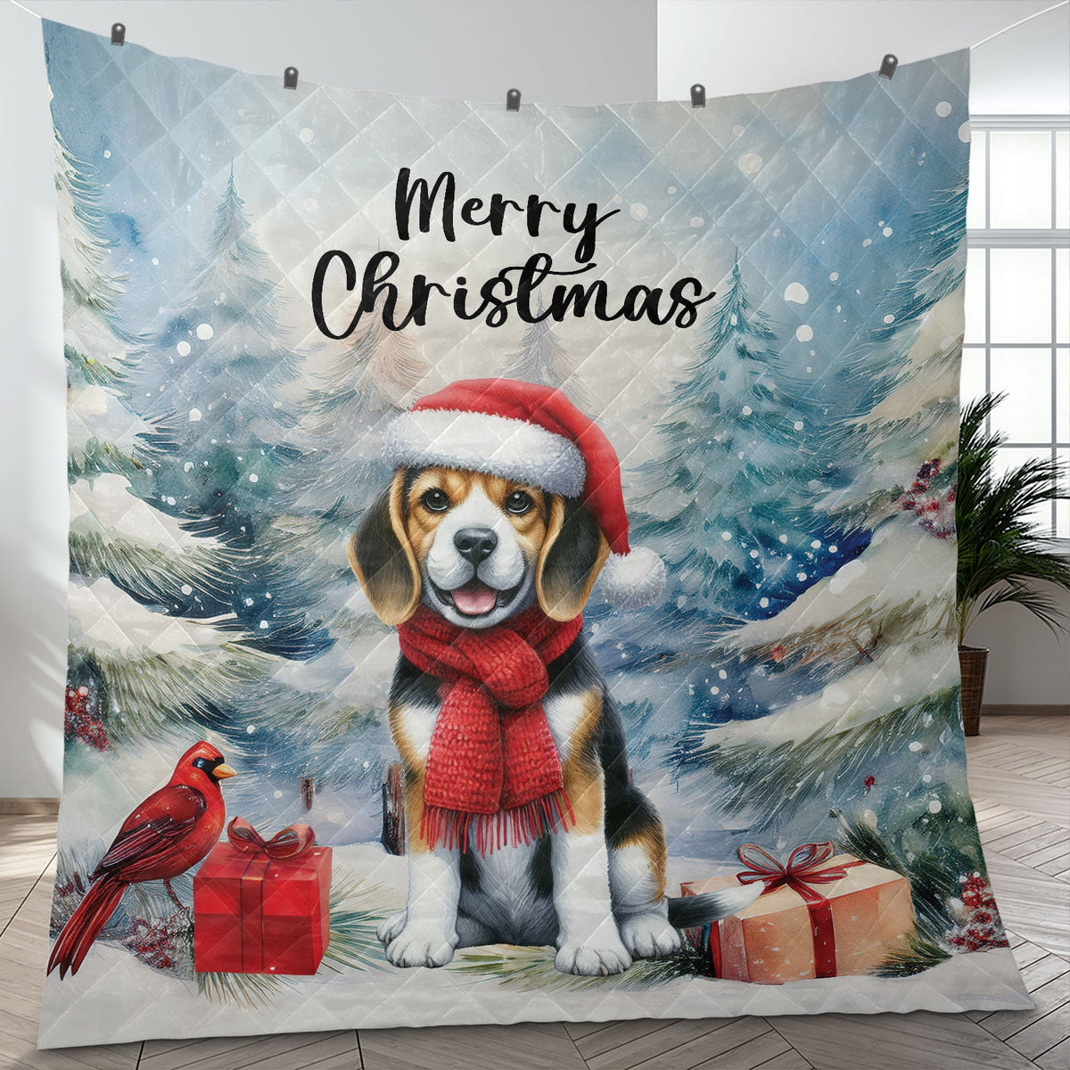 Merry Christmas French Bulldog Enjoys Woofmas Winter Xmas Holiday Quilt Bedding Set Dog Lover Gifts 1 Blanket Bed Cover 2 Pillowcases - 02022