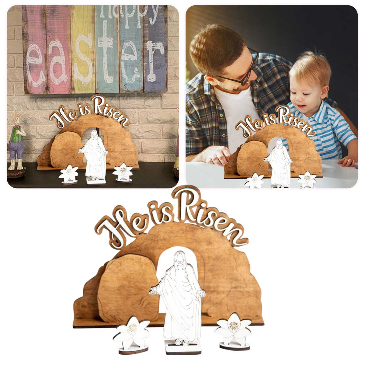 easter gifts for adults Resurrection Scene Easter Resurrection Scene Wooden Decoration Easter Decoration Home Ornament