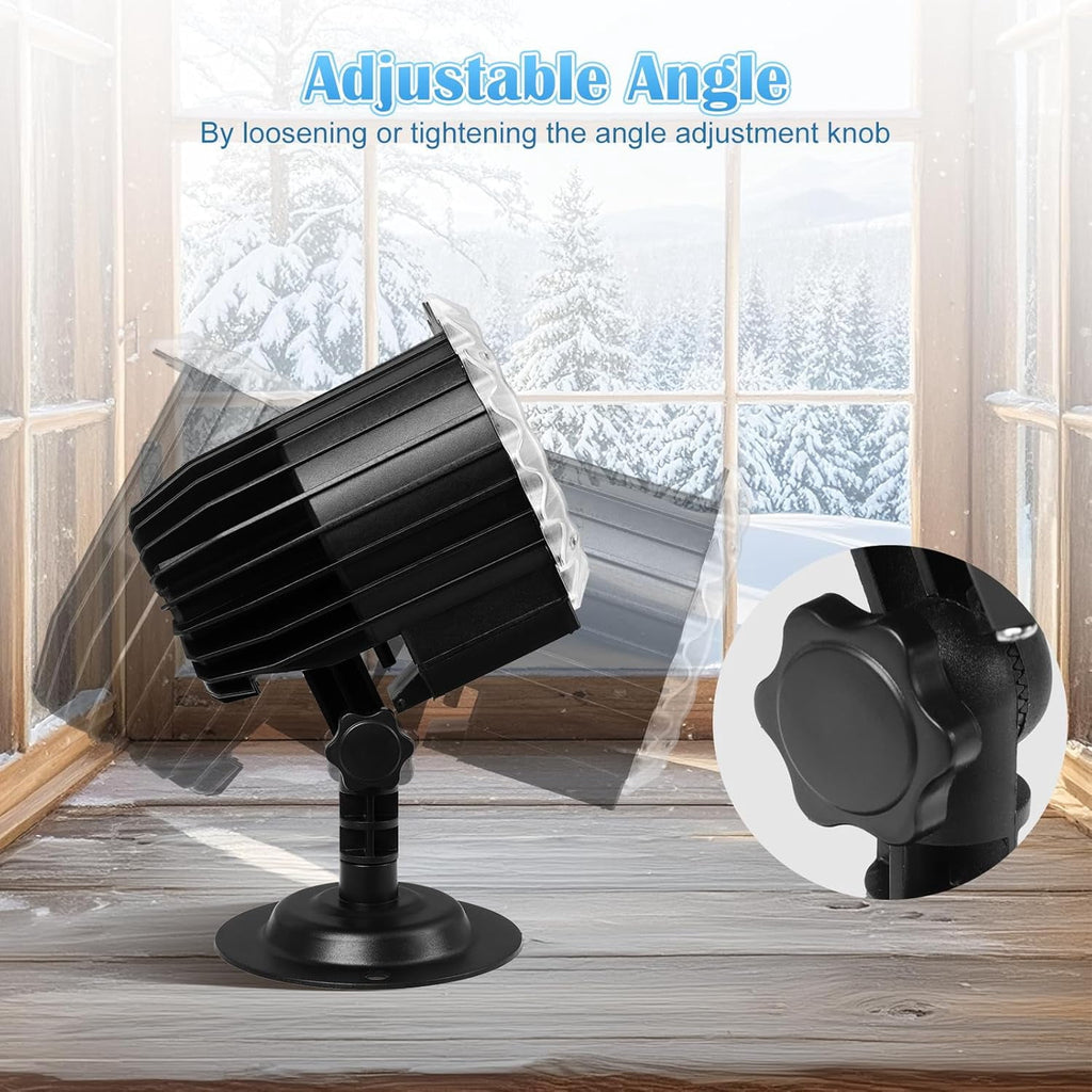 Uncahome Christmas LED Snowflake Projector Lights Outdoor, 3D Snowfall Projection Lamp Outside Waterproof, Black