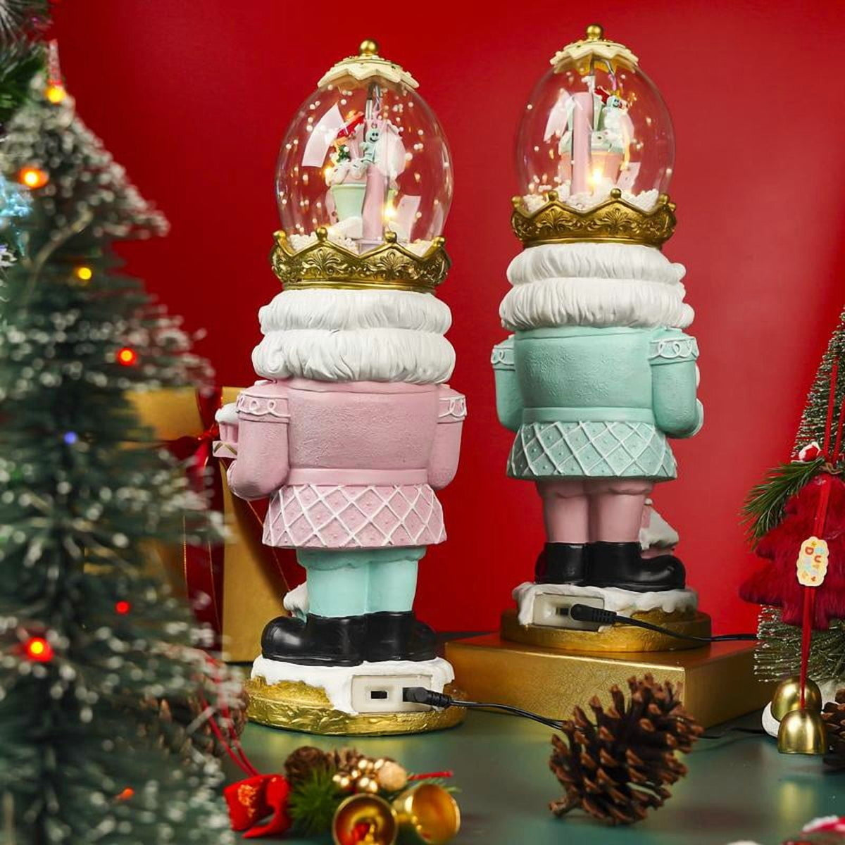 Nutcracker Christmas Snow Globe - Cute and Vibrant Christmas Figure for Home Decoration Gingerbread Nutcracker Christmas Tabletop Decor