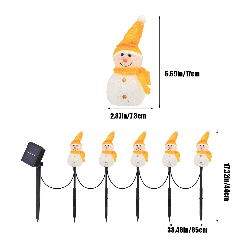 5pcs 17.3in Outdoor Christmas Lights, CXALSSY C9 LED Solar Christmas Lights near Me, Solar Outdoor Christmas Lights for House, IP65 Waterproof XMAS Snowman Decorations