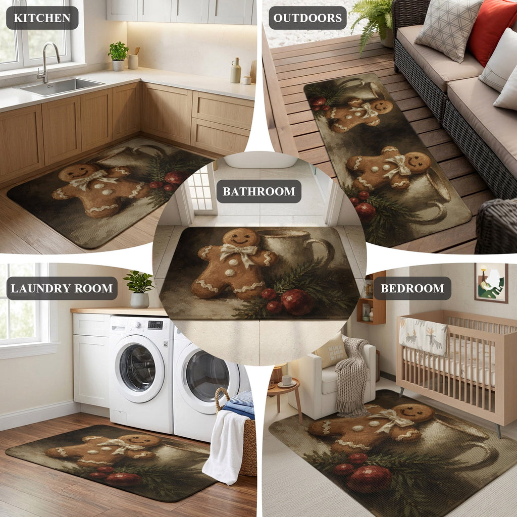 Red Truck Christmas Washable Area Rugs for Living Room Bedroom, Large Non Slip Indoor Floor Carpet Absorbent Xmas Tree Gnomes Navy Blue Snowflake Door Mat Rugs for Bathroom Entryway 63"x90.6"