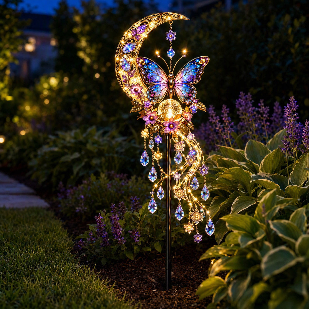 Solar Dragon Fire Garden Light,Gothic Solar‑Powered Dragon Figurine with Breathing Flame Fiber‑Optic Lights,Waterproof Outdoor Yard Decor for Lawn,Pathway,Flower Bed,Patio