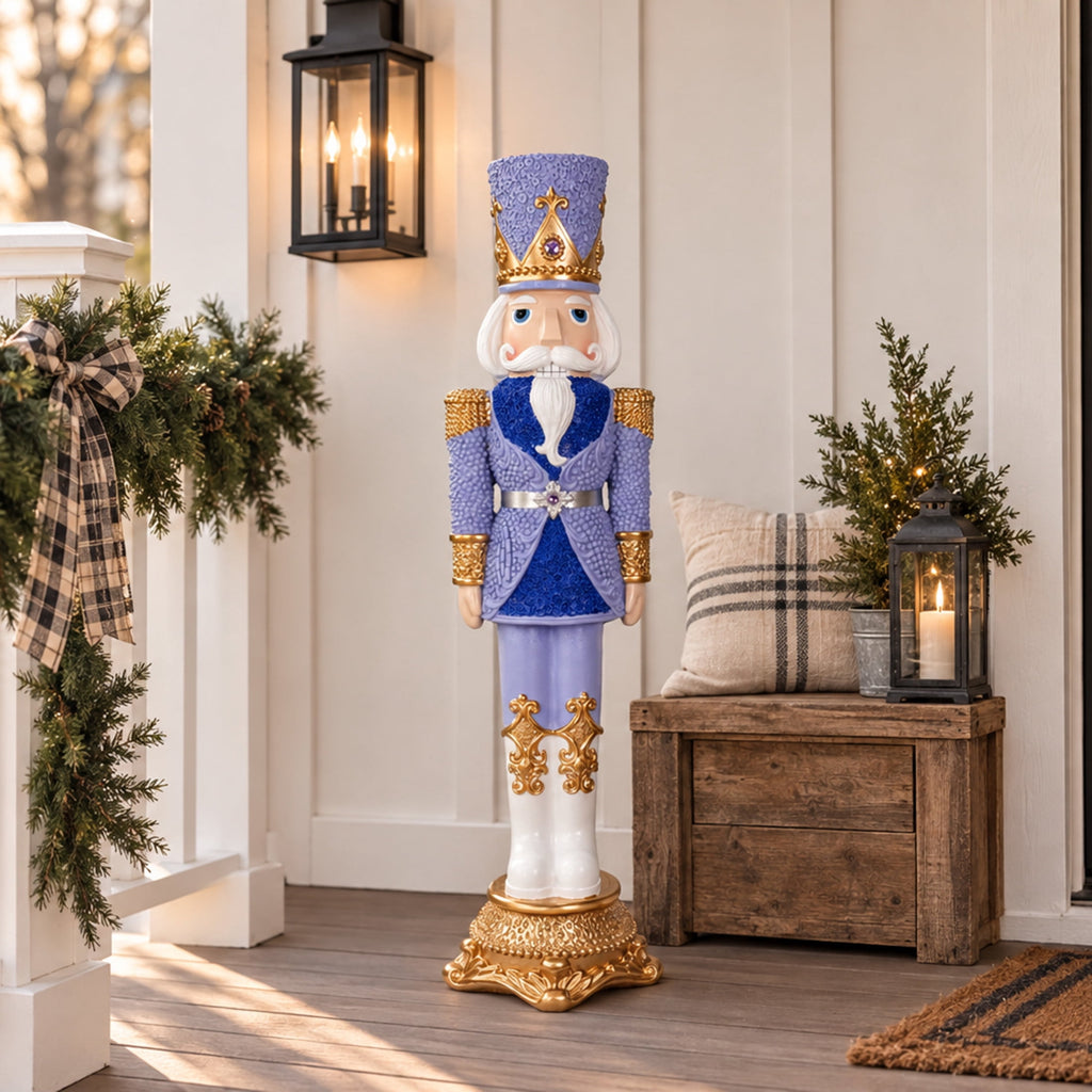 Sunnydaze Pink Polyresin Kenneth the Princely Nutcracker Christmas Statue, 37"