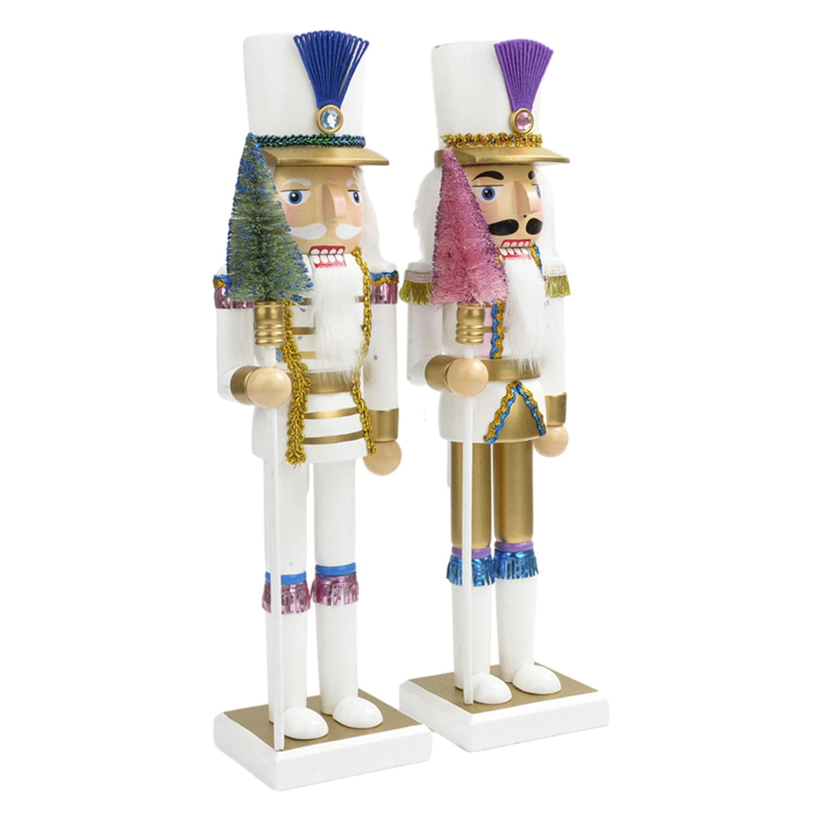 2x Christmas Nutcracker Ornament King Solider Figurine Kids Toys Stable Base Nutcracker Figures for Party Favors Party Home